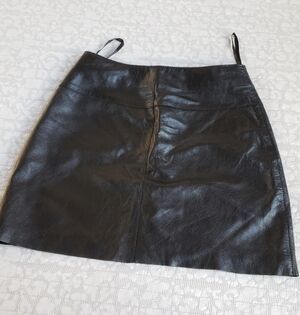Vintage Wilsons Leather Black Leather Women's Mini Skirt Size 2